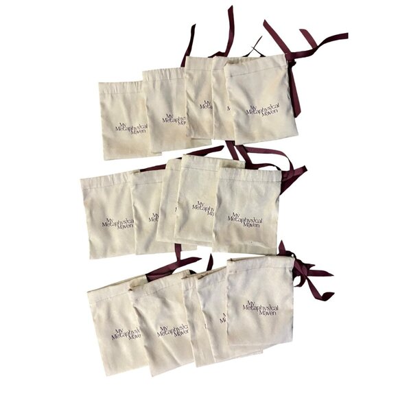 Fabric Bags Used Small Drawstring Lot of 30 Small 2 Colors 4" x 5.5" - Picture 4 of 7